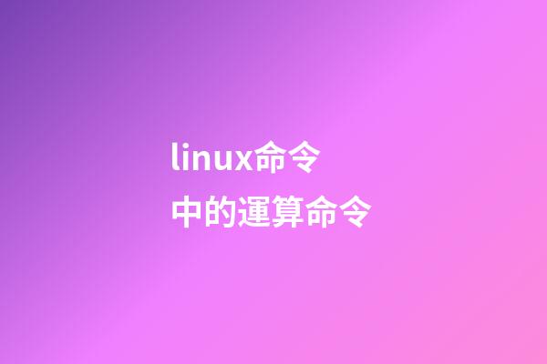 linux命令中的運算命令 (linux命令中的運算命令有哪些)-第1張-觀點-玄機派